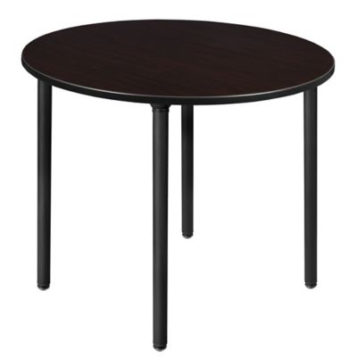 Regency Kee 48 in. Large Round Breakroom Table Top, Black Folding Legs