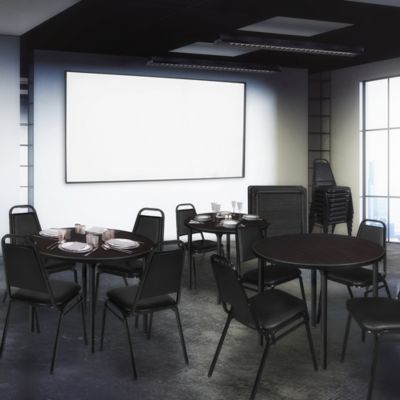 Image showing  Kee Large Round Breakroom Table, 48 in., Black, TBF48RNDMWBK