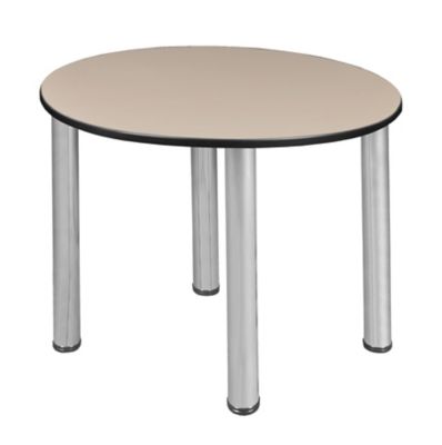 Regency Kee Round Slim Breakroom Table, 30 in., Chrome