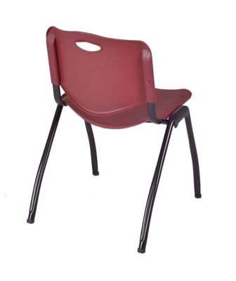 Image showing  Kee Round Breakroom Table with 4 M Stack Chairs, 36 in., Burgundy