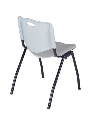 Image showing  Kee Square Breakroom Table with 4 M Stack Chairs, 42 in., Gray