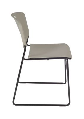 Image showing  Kee Square Breakroom Table with 4 Zeng Stack Chairs, 42 in., Gray