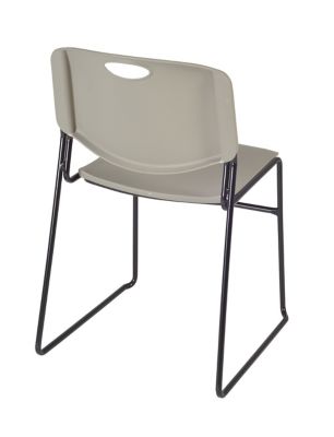 Image showing  Kee Square Breakroom Table with 4 Zeng Stack Chairs, 42 in., Gray