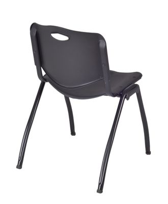 Image showing  Kee Round Breakroom Table with 4 M Stack Chairs, 42 in., Black