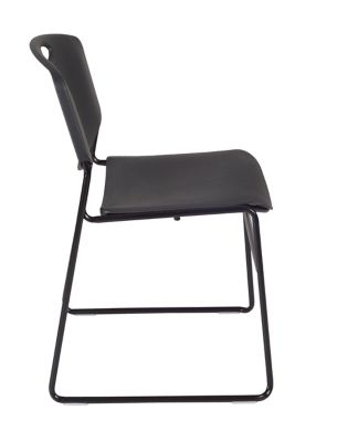 Image showing 3 th Regency Kee Square Breakroom Table with 4 Zeng Stack Chairs, 48 in., Black