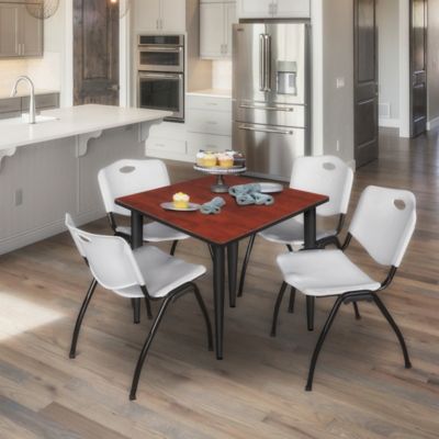 Image showing  Kahlo Square Tapered Leg Breakroom Table Top, 36 in., Black