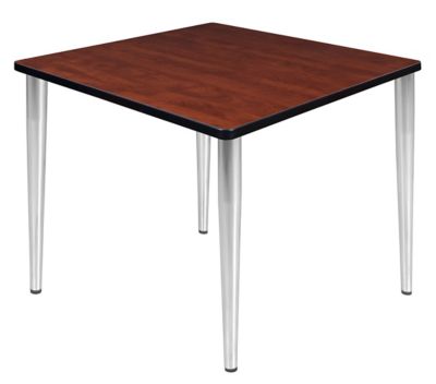 Regency Kahlo 36 in. Square Breakroom Table Top, Chrome Tapered Legs