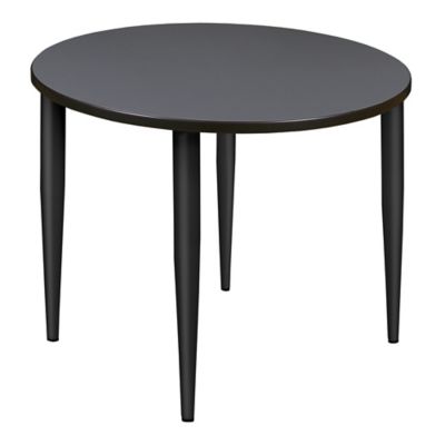 Regency Kahlo Round Tapered Leg Breakroom Table Top, 36 in., Black