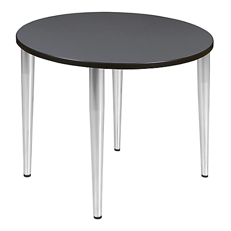 Regency Kahlo 36 in. Round Breakroom Table Top, Chrome Tapered Legs