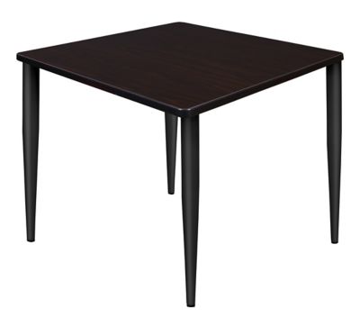 Regency Kahlo Square Breakroom Table with Tapered Legs, 42 in., Black