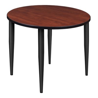 Regency Kahlo Round Tapered Leg Breakroom Table, 42 in., Black