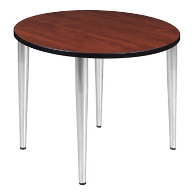 Regency Kahlo 42 in. Round Breakroom Table Top, Chrome Tapered Legs