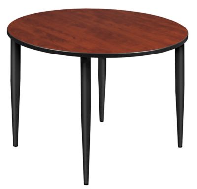 Regency Kahlo Round Tapered Leg Breakroom Table Top, 48 in., Black