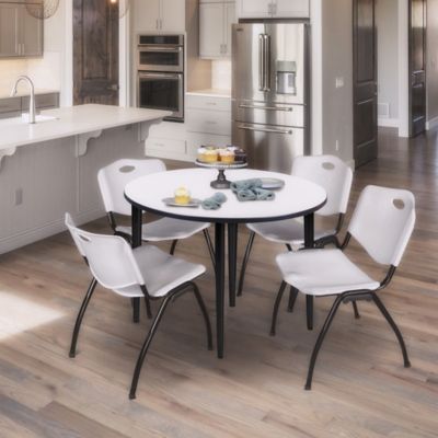 Image showing  Kahlo Round Tapered Leg Breakroom Table Top, 48 in., Black
