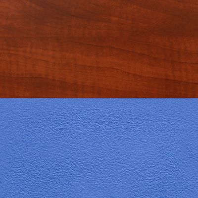 Image showing  Kahlo Square Breakroom Table with 4 M Stack Chairs, 36 in., Black/Blue