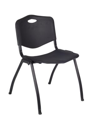 Image showing  Kahlo Square Breakroom Table with 4 M Stack Chairs, 36 in., Black/Black