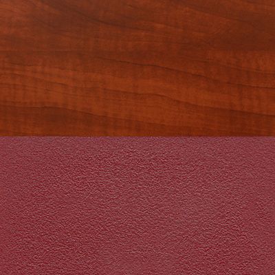 Image showing  Kahlo Square Breakroom Table with 4 M Stack Chairs, 36 in., Chrome/Burgundy