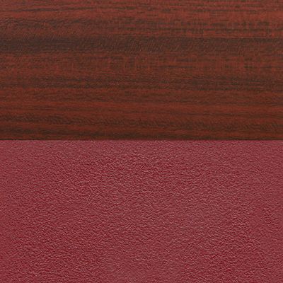 Image showing  Kahlo Square Breakroom Table with 4 M Stack Chairs, 36 in., Black/Burgundy