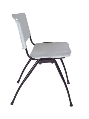Image showing  Kahlo Round Breakroom Table with 4 M Stack Chairs, 36 in., Black/Gray