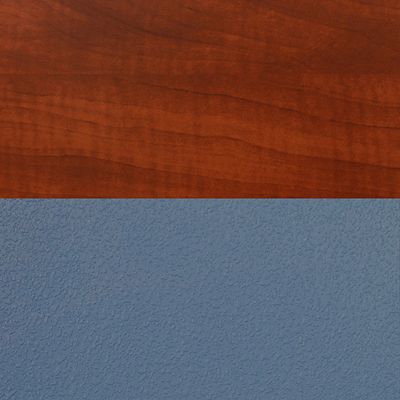 Image showing  Kahlo Square Breakroom Table with 4 Zeng Stack Chairs, 42 in., Chrome/Blue