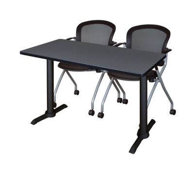 Regency Cain 48 x 24 in. T-Base Training Seminar Table & 2 Cadence Chairs