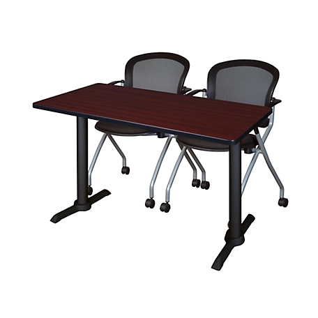 Regency Cain 48 x 24 in. T-Base Training Seminar Table & 2 Cadence Chairs
