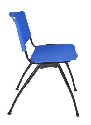 Image showing  Cain T-Base Training Seminar Table with 2 M Stack Chairs, 60 in. x 24 in., Blue