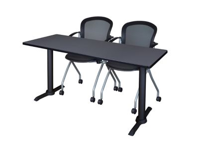 Regency Cain 60 x 24 in. T-Base Training Seminar Table & 2 Cadence Chairs