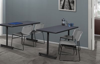 Image showing 3 th Regency Kobe 48 x 24 in. Steel T-Base Training Seminar Table GY