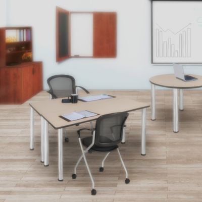 Image showing  Kee Training Seminar Table, 42 in. x 24 in., Chrome