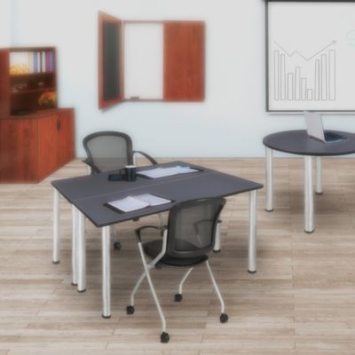 Image showing 1 th Regency Kee Training Seminar Table, 42 in. x 24 in., Chrome