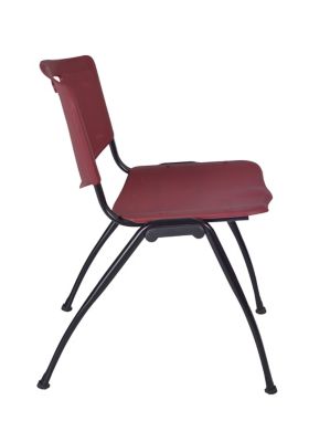 Image showing  Kee Training Table with 2 M Stack Chairs, 72 in. x 24 in., Chrome/Burgundy