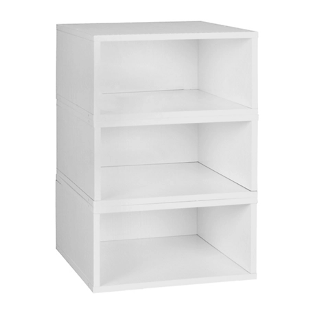 Niche Cubo Half Size Stackable Bookshelf Storage Organization Cube, 3 Pack