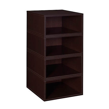 Niche Cubo Half Size Stackable Bookshelf Storage Organization Cube, 4 Pack
