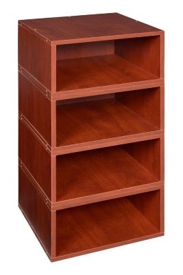 Niche Cubo Half Size Stackable Bookshelf Storage Organization Cube, 4 Pack