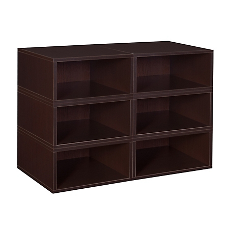 Niche Cubo Half Size Stackable Bookshelf Storage Organization Cube, 6 Pack