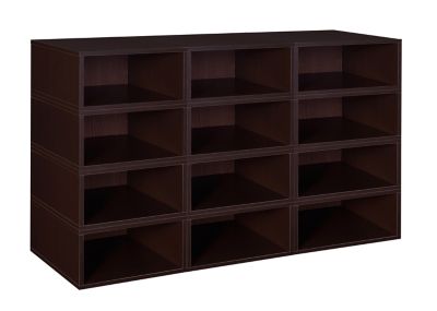 Niche Cubo Half Size Stackable Bookshelf Storage Organization Cube, 12 Pack