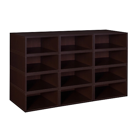 Niche Cubo Half Size Stackable Bookshelf Storage Organization Cube, 12 Pack