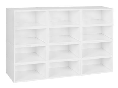 Niche Cubo Half-Size Stackable Bookshelf Storage Organization Cubes, 12-Pack