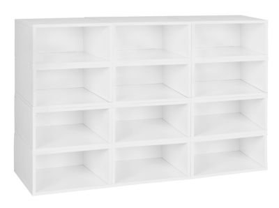 Niche Cubo Half Size Stackable Bookshelf Storage Organization Cube, 12 Pack