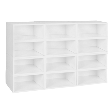 Niche Cubo Half Size Stackable Bookshelf Storage Organization Cube, 12 Pack