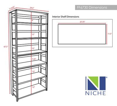Image showing  Regency 6-Shelf Flip Flop Wide Folding Bookcase