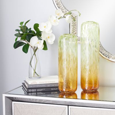Harper & Willow Gold Glass Contemporary Vase, Set of 2, 17 in., 14 in.