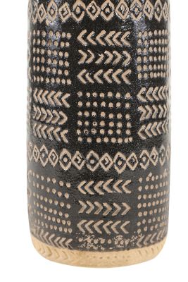 Image showing  Black Porcelain Eclectic Vase, 6 in. x 6 in. x 18 in.