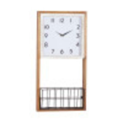 Image showing  Brown Wood Farmhouse Wall Clock, 12 in. x 4 in. x 24 in.