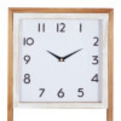 Image showing  Brown Wood Farmhouse Wall Clock, 12 in. x 4 in. x 24 in.