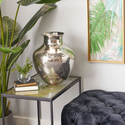 Harper & Willow Metallic Contemporary Vase, Silver
