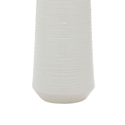 Image showing  Porcelain Contemporary Vase, 6 in. x 6 in. x 12 in., Silver