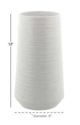 Image showing  Porcelain Contemporary Vase, 6 in. x 6 in. x 12 in., Silver