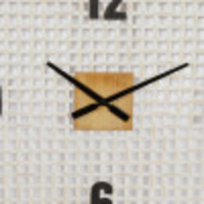 Image showing  White Wood Farmhouse Wall Clock, 24 in. x 2 in. x 24 in. Square